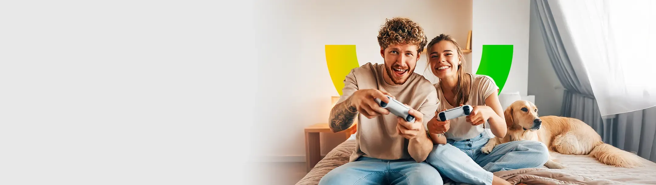 young couple playing video games together